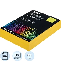 Бумага цветная для печати Attache желтый интенсив (А4, 80 г/кв.м, 500 листов)