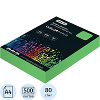 Бумага цветная для печати Attache зеленый интенсив (А4, 80 г/кв.м, 500 листов)