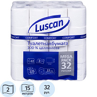 Бумага туалетная Luscan Comfort MegaPack 2-слойная белая (32 рулона в упаковке) фото Бумага туалетная Luscan Comfort MegaPack 2-слойная белая (32 рулона в упаковке)