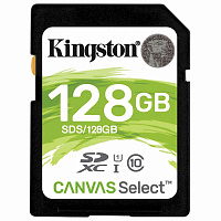Карта памяти 128 Гб SDXC Kingston Canvas Select Plus UHS-I U3 V30 (SDS2/128Gb)