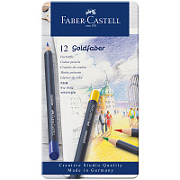 Карандаши цветные Faber-Castell Goldfaber 12 цветов в металлической упаковке фото Карандаши цветные Faber-Castell Goldfaber 12 цветов в металлической упаковке