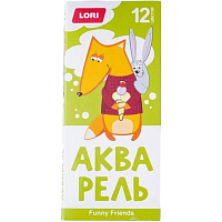Краски акварельные Lori Funny Friends 12 цветов фото Краски акварельные Lori Funny Friends 12 цветов