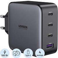 Сетевое зарядное устройство Ugreen 100 Вт (40747) фото Сетевое зарядное устройство Ugreen 100 Вт (40747)