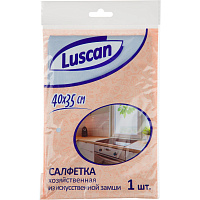 Салфетка хозяйственная Luscan искусственная замша 40х35 см 250 г/кв.м голубая фото Салфетка хозяйственная Luscan искусственная замша 40х35 см 250 г/кв.м голубая