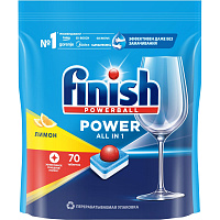 Таблетки для посудомоечных машин Finish Powerball Power лимон (70 штук в упаковке) фото Таблетки для посудомоечных машин Finish Powerball Power лимон (70 штук в упаковке)