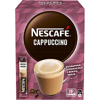 Кофе порционный растворимый Nescafe Cappuccino 18 пакетиков по 18 г фото Кофе порционный растворимый Nescafe Cappuccino 18 пакетиков по 18 г