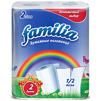 Полотенца бумажные Familia Classic 2-слойные белые 2 рулона по 9.6 метров фото Полотенца бумажные Familia Classic 2-слойные белые 2 рулона по 9.6 метров