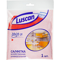 Салфетка хозяйственная Luscan микрофибра 30х30 см 200 г/кв.м красная фото Салфетка хозяйственная Luscan микрофибра 30х30 см 200 г/кв.м красная