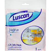 Салфетка хозяйственная Luscan микрофибра 30х30 см 200 г/кв.м синяя фото Салфетка хозяйственная Luscan микрофибра 30х30 см 200 г/кв.м синяя