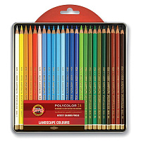 Карандаши цветные Koh-I-Noor Polycolor Пейзаж 24 цвета шестигранные фото Карандаши цветные Koh-I-Noor Polycolor Пейзаж 24 цвета шестигранные
