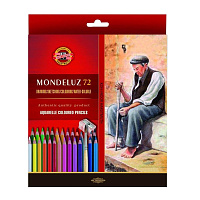 Карандаши акварельные Koh-i-Noor Mondeluz Nature шестигранные 72 цвета с кистями и точилкой в наборе фото Карандаши акварельные Koh-i-Noor Mondeluz Nature шестигранные 72 цвета с кистями и точилкой в наборе
