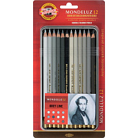 Карандаши акварельные Koh-i-Noor Mondeluz Серые шестигранные 12 цветов в наборе фото Карандаши акварельные Koh-i-Noor Mondeluz Серые шестигранные 12 цветов в наборе