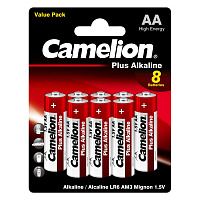 Батарейка АА пальчиковая Camelion Plus Alkaline блистер (8 штук в упаковке) фото Батарейка АА пальчиковая Camelion Plus Alkaline блистер (8 штук в упаковке)