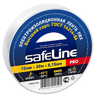Изолента Safeline ПВХ 15 мм x 20 м белая фото Изолента Safeline ПВХ 15 мм x 20 м белая