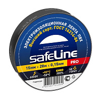 Изолента Safeline ПВХ 15 мм x 20 м черная фото Изолента Safeline ПВХ 15 мм x 20 м черная