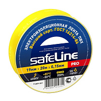 Изолента Safeline ПВХ 19 мм x 20 м желтая фото Изолента Safeline ПВХ 19 мм x 20 м желтая