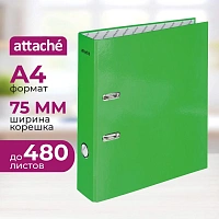 Папка-регистратор Attache Neon 75 мм зелёная ламинированная бумага/бумага