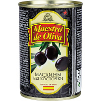 Маслины Maestro de Oliva черные без косточки 280 г фото Маслины Maestro de Oliva черные без косточки 280 г