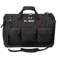 Сумка для инструмента с пластиковым дном с ремнем 51х26х39 Dr.IRON (DR1029) фото Сумка для инструмента с пластиковым дном с ремнем 51х26х39 Dr.IRON (DR1029)