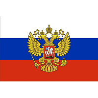 Флаг Российской Федерации с гербом 90x135 см 55 г/кв.м фото Флаг Российской Федерации с гербом 90x135 см 55 г/кв.м