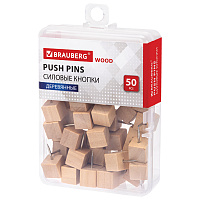 Силовые кнопки-гвоздики BRAUBERG WOOD, деревянные (кубики), 50 штук, 10 мм, 272762 фото Силовые кнопки-гвоздики BRAUBERG WOOD, деревянные (кубики), 50 штук, 10 мм, 272762