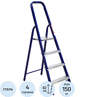 Стремянка стальная/алюминиевая Алюмет М8304 4 ступени фото Стремянка стальная/алюминиевая Алюмет М8304 4 ступени