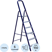Стремянка стальная/алюминиевая 6 ступеней Алюмет М8406 фото Стремянка стальная/алюминиевая 6 ступеней Алюмет М8406