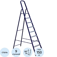 Стремянка Алюмет стальная окрашенная с алюминиевыми ступенями  9 ст. М8409