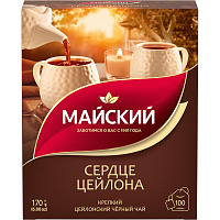 Чай черный Майский Сердце Цейлона 100 пакетиков фото Чай черный Майский Сердце Цейлона 100 пакетиков