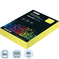 Бумага цветная для печати Attache солнечно-желтый интенсив (А4, 80 г/кв.м, 500 листов)