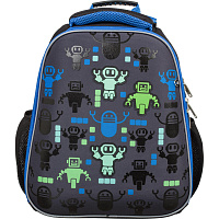 Ранец Комус Класс (№1 School) Basic Robot Паттерн анатомический черный фигурные резиновые нашивки с двумя отделениями фото Ранец Комус Класс (№1 School) Basic Robot Паттерн анатомический черный фигурные резиновые нашивки с двумя отделениями