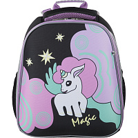 Ранец №1 School Basic Magic черный с двумя отделениями фото Ранец №1 School Basic Magic черный с двумя отделениями