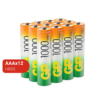 Аккумулятор AAA 950 мАч GP 1000 series GP100AAAHC-B12 12 штук в упаковке Ni-Mh фото Аккумулятор AAA 950 мАч GP 1000 series GP100AAAHC-B12 12 штук в упаковке Ni-Mh