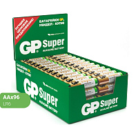 Батарейка AA пальчиковая GP Super (96 штук в упаковке) фото Батарейка AA пальчиковая GP Super (96 штук в упаковке)