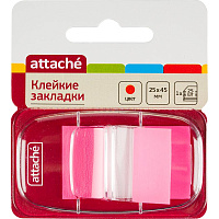 Клейкие закладки Attache пластиковые розовые по 25 листов 25x45 мм фото Клейкие закладки Attache пластиковые розовые по 25 листов 25x45 мм