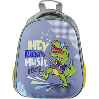 Ранец Комус Класс (№1 School) Easy Dino Music анатомический серый с одним отделением фото Ранец Комус Класс (№1 School) Easy Dino Music анатомический серый с одним отделением