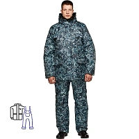 Костюм рабочий зимний мужской Охранник-КПК КМФ серый (размер 56-58, рост 182-188)