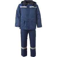 Костюм рабочий зимний мужской Стандарт-КПК с СОП синий/васильковый из смесовой ткани (размер 44-46, рост 170-176)