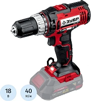 Дрель-шуруповерт аккумуляторная ЗУБР 18В, 40Нм, без АКБ (ДШЛ-185)