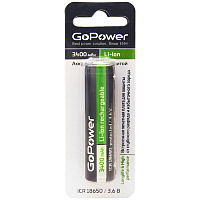 Аккумулятор 18650 3400 мАч GoPower Li-ion (00-00015350) фото Аккумулятор 18650 3400 мАч GoPower Li-ion (00-00015350)