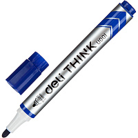 Маркер для белых досок Deli Think EU00130 синий (толщина линии 1.5-3 мм) круглый наконечник фото Маркер для белых досок Deli Think EU00130 синий (толщина линии 1.5-3 мм) круглый наконечник