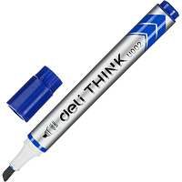 Маркер для белых досок Deli Think синий (толщина линии 2-5 мм) скошенный наконечник фото Маркер для белых досок Deli Think синий (толщина линии 2-5 мм) скошенный наконечник