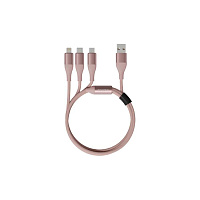 Кабель Solove USB A - Micro USB - Lightning - USB Type-C 1.2 метра (DW2 Pink RUS) фото Кабель Solove USB A - Micro USB - Lightning - USB Type-C 1.2 метра (DW2 Pink RUS)