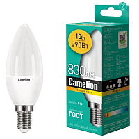 Лампа светодиодная Camelion LED10-C35/830/E14 свеча 10Вт E14 3000K 830Лм 220В 13559 фото Лампа светодиодная Camelion LED10-C35/830/E14 свеча 10Вт E14 3000K 830Лм 220В 13559