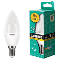 Лампа светодиодная Camelion LED12-C35/830/E14 свеча 12Вт E14 3000K 990Лм 220В 13687 фото Лампа светодиодная Camelion LED12-C35/830/E14 свеча 12Вт E14 3000K 990Лм 220В 13687