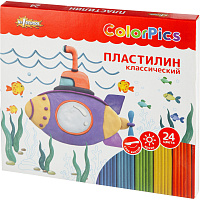 Пластилин Комус Класс №1 School ColorPics 24 цвета 480 грамм фото Пластилин Комус Класс №1 School ColorPics 24 цвета 480 грамм