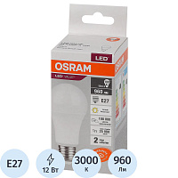 Лампа светодиодная Osram 12 Вт E27 A 3000 К 960 Лм матовая (4058075578975) фото Лампа светодиодная Osram 12 Вт E27 A 3000 К 960 Лм матовая (4058075578975)