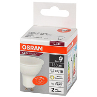 Лампа светодиодная Osram LED Value PAR16 спот 7Вт GU10 3000K 560Лм 220В (4058075581555) фото Лампа светодиодная Osram LED Value PAR16 спот 7Вт GU10 3000K 560Лм 220В (4058075581555)
