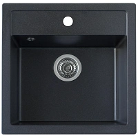 Мойка врезная Юкинокс Dvina-10, с сифоном, Черный