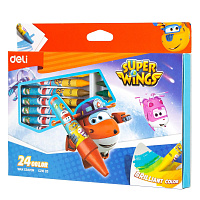 Мелки восковые Deli Super Wings круглые 24 цвета фото Мелки восковые Deli Super Wings круглые 24 цвета